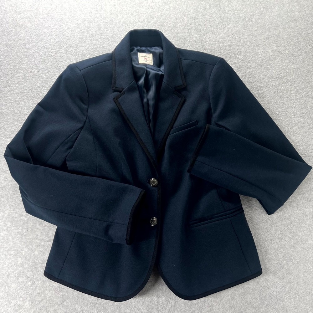 Gap Academy Blazer Jacket Womens 10 Navy Blue Lined Dark Academia Work Corp